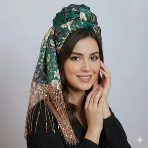 Custom Printed Square Tassel <b>Scarf</b> Soft Lightweight Womens Headscarf OEM ODM Manufacturer Chios Custom Fabric Products - Product Image 3