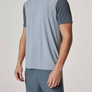 Venta al por mayor caliente transpirable hombres poliéster camisetas suave duradera Camiseta de manga corta para gimnasio entrenamiento correr y ropa casual - Product Image 6