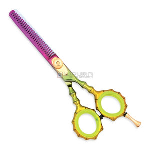 Rainbow Color Sharp Edge Comfortable <b>Rubber</b> <b>Plastic</b> for Salons Professional Japanese Steel Hair Thinning Scissors 6.5 Inch - Product Image 1