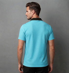 Polo pour hommes style hip-hop décontracté à manches courtes, color block, 100 % coton, coupe ample, personnalisable, vente en gros - Product Image 4