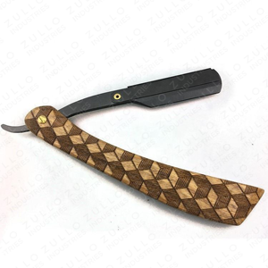 Custom Wooden Leaf Handle Straight Razor Stainless Steel Professional <b>Barber</b> Folding Shaving Razor OEM Private Label - Product Image 5