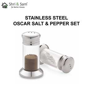 Oscar Elegant Stainless Steel <b>Salt</b> & <b>Pepper</b> <b>Shakers</b> Additions to Your Dinnerware Collection - Product Image 3