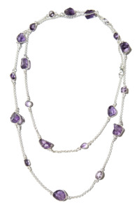 Emerald Cut Natural Amethyst <b>Statement</b> <b>Necklace</b> 925 Sterling Silver Handmade Snake Chain Trendy Style Women's Unisex Jewelry - Product Image 5