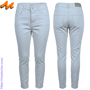 Vaqueros de mujer de cintura media, corte regular, mezcla de algodón/poliéster/elástico, teñido en prenda, lavable, tela transpirable, para primavera, 9.28oz - Product Image 2