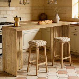 Table de bar rectangulaire en bois avec design soigné, table à manger uniquement - Product Image 3