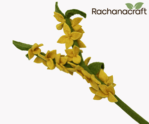 Handmade Wool Felt Forsythia <b>Flower</b> Stems <b>Artificial</b> Felt Jasmine Bouquet for Home Decor Eco-Friendly Spring Floral Arrangement - Product Image 4