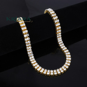 Gold Plated S925 Moissanite Tennis Necklace Round Brilliant Cut Channel Setting Luxury Unisex Party Jewelry - Product Image 4