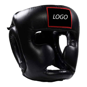 MMA Custom OEM Cowhide Leather Protective Breathable Head Guard <b>Boxing</b> Helmet for Kickboxing Training Sparring Karate Taekwondo - Product Image 1