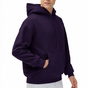 Sweat-shirt à capuche unisexe, coupe classique, 100 % coton molletonné, décontracté, avec poches, pour l'hiver, respirant, tricoté, couleur unie - Product Image 3