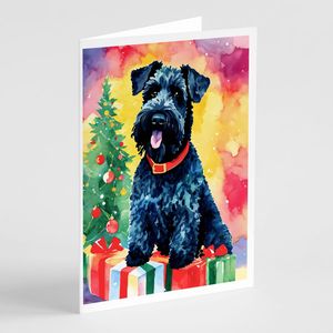 Kerry Blue Terrier-Cartes de vœux de Noël A7, lot de 8 cartes vierges avec enveloppes, format 5x7 - Product Image 1