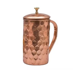 Carafe à eau en cuivre pur, pichet fait main, récipient à boisson traditionnel, maison, cuisine - Product Image 3