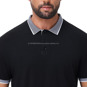 เสื้อโปโลเข้ารูปผู้ชายเสื้อ3D แขนสั้นแบบลำลองตัดสามมิติระบายอากาศได้ดีจากผู้ผลิต - Product Image 5