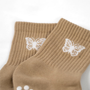 Custom Logo Anti Slip Butterfly Crew <b>Socks</b> Breathable Knitted <b>Grip</b> <b>Socks</b> Yoga Pilates Fitness <b>Socks</b> - Product Image 2