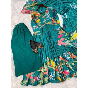 งานปักลาย Chinon ที่น่าสนใจงานปักเรียงตามลำดับตัดด้านล่างด้วยสีเขียว dupatta - Product Image 4