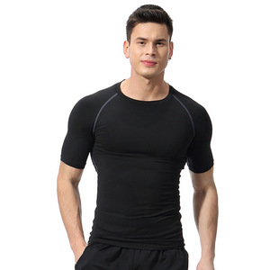 Camiseta de compresión de alto rendimiento para hombre, para entrenamiento físico, correr, gimnasio, ropa deportiva atlética, ajuste elástico - Product Image 1