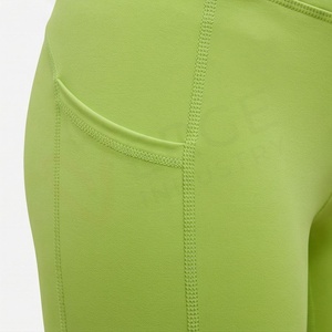High Waist Full Length Yoga <b>Leggings</b> Solid <b>Green</b> Seamless Spandex Nylon Pants - Product Image 5