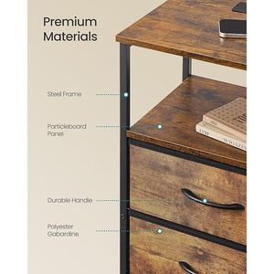 BELLAA Collection App-Controlled Adjustable LED Lights Nightstand Charging Station 2 Drawers Bed <b>Side</b> Table Bedroom Furniture - Product Image 5