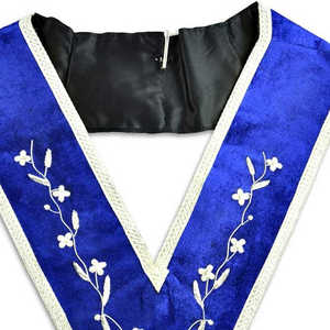 Collier de regalia maçonnique avec logo personnalisé, broderie faite à la main, garniture en dentelle, collier de regalia maçonnique - Product Image 6