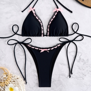 Nuevo Conjunto de Bikini Estampado con Cuello Halter para Mujer, Dos Piezas, Tanga, Transpirable, de Secado Rápido, Ecológico, Traje de Baño, Ropa de Playa - Product Image 6