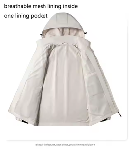 Chaqueta Deportiva Reversible Impermeable para Hombre con Capucha y Cuello Alto, Recubierta de PU, Poliéster, Corte Regular, para Invierno y Actividades al Aire Libre, con Logotipo Frontal - Product Image 3