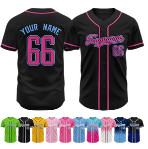 Maillot de baseball personnalisé pour homme avec nom, numéro et logo d'équipe - 100% polyester, impression par sublimation à transfert thermique, séchage rapide - Product Image 5