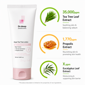 Loción Dr.Deep Acpa Tea Tree Hidratante y Calmante, Control de Sebo, Cuidado de los Poros, para Piel Sensible Propensa al Acné, 120 ml - Product Image 6