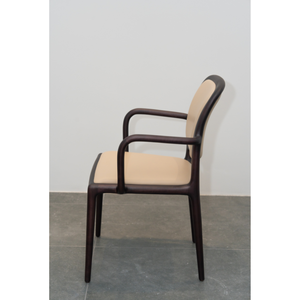 Modern Solid Walnut Wood Dining <b>Chair</b> Premium Top Grain Leather Upholstered Seat and <b>Back</b> for Home Hotel PISANO - Product Image 6
