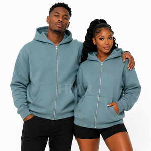 Sudadera con Capucha y Cremallera de Color Sólido para Hermanas de la Hermandad HMR, Sudadera Informal de Forro Polar, Corte Regular, para Otoño - Product Image 1