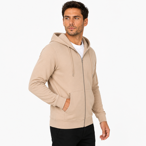 Mens zip hoodie created for modern comfort with breathable texture adjustable hood and practical style for active daily wear - Product Image 2
