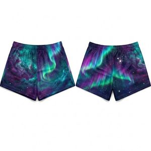 Shorts Deportivos para Mujer, Sublimados, de Secado Rápido, Transpirables, de Alta Elasticidad, con Degradado de Arcoíris al Atardecer - Product Image 2