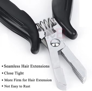 Professional Hair <b>Extension</b> Pliers With BlacK Color Handle Micro Ring Link <b>Bead</b> Closer Tool For Hair Care Hair Salon Use - Product Image 4