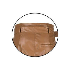 Shorts en cuir élégants pour femmes, en cuir véritable, taille mi-haute, décontractés, pour tenue streetwear, shorts en cuir d'agneau souple pour femmes - Product Image 6