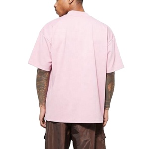 Camisetas de diseño personalizado para hombre, camiseta lisa, ropa de calle, camiseta oversize con cuello redondo acanalado, camiseta de algodón grueso para hombre - Product Image 3