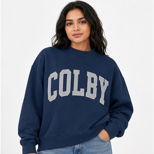 เสื้อสเวตเชิ้ตคอกลมแบบมีตัวอักษรสำหรับผู้หญิง William & Mary แบบสั่งทำขายส่ง ทรงโอเวอร์ไซส์ ผ้าฟลีซ สวมใส่สบาย สไตล์สตรีทแฟชั่น - Product Image 3