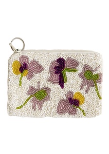 The latest design seed <b>beaded</b> hand embroidery drees barn coin pouch use for women and girls with color <b>blue</b>/yellow/from India - Product Image 4