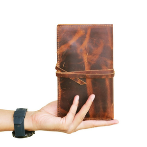 Estuche enrollable de cuero genuino para lápices y pinceles, organizador de bolígrafos, bolsa de almacenamiento para pinceles de artista, regalo de papelería - Product Image 3