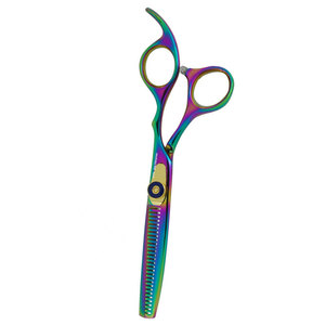 Tijeras de peluquería multicolor de acero inoxidable alemán con punta afilada para diestros, mango mediano - Product Image 5