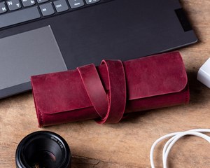 All In One Leather <b>Cable</b> Organizer Versatile Cord Management Travel Tech Pouch Electronic Wire Holder Factory LCO-0077 - Product Image 5