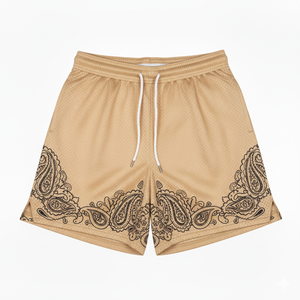 กางเกงขาสั้นตาข่ายพิมพ์ลาย OEM ออกแบบเอง พิมพ์ลายตามสั่ง กางเกงขาสั้นลำลอง กางเกงบาสเก็ตบอลชาย กางเกงขาสั้นตาข่ายระบายอากาศ - Product Image 5