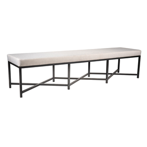 Modern Minimalist Iron <b>Bench</b> with Upholstered Seat Eco-Friendly and Durable for Dining Area - Product Image 1