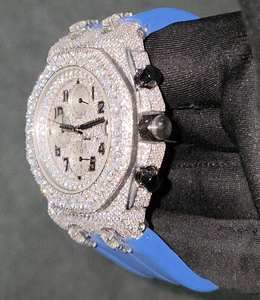 Reloj de Pulsera para Hombre con Diamantes Moissanite VVS, Movimiento Doble ETA, Acero Inoxidable, Estilo Ejecutivo, Lujoso, Antiguo, Moderno, Hip-Hop, Cronógrafo, con Fecha - Product Image 4