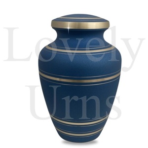 Blain Blue Aluminum Cremation Urn Memorial <b>Ash</b> Container Funeral <b>Keepsake</b> Durable Elegant Premium Quality Remembrance - Product Image 2