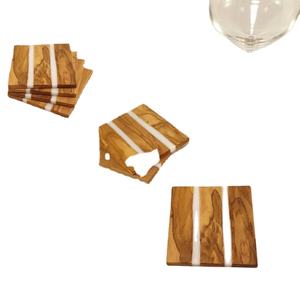 Sous-verres en résine naturelle, bois de noyer, pour la décoration de la maison Sous-verre en résine époxy, personnalisé et de luxe, pour la boisson - Product Image 6