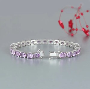Natural African Amethyst Stone Gold Plated 925 Sterling Silver Luxury <b>Charm</b> Bracelet Handmade Purple Crystal Jewelry Gift Women - Product Image 2