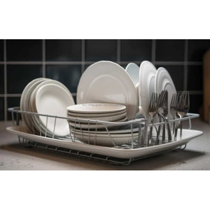 Escurridor de metal grande para casas familiares con base resistente y sistema de drenaje de agua eficiente para uso diario - Product Image 5