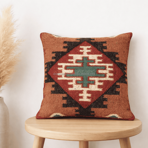Different Color Turkish Kilim Cushion Handmade 20 X 20 Decorative Nomadic Throw <b>Pillow</b> with Zipper Boho Style Cushion Cover - Product Image 2