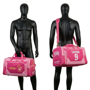 Sac de football gaélique de haute qualité en polyester 600D GSM pour hommes, couleur marron et bleu, avec logo brodé, sac de sport type duffel - Product Image 3