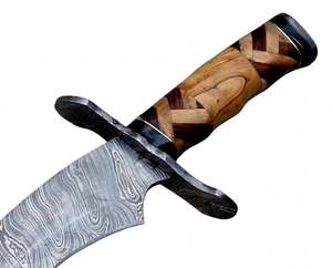 Handcrafted Patterned Steel Curved-Profile <b>Craft</b> Tool Mosaic Wood Handle Executive Display Piece - Product Image 3