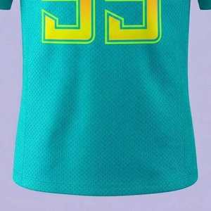 Jersey de Fútbol Americano Sublimado Personalizado de la Mejor Calidad, Manga Corta, Logotipo Bordado Personalizado, Malla Duradera y Cómoda - Product Image 5