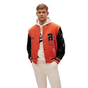 Veste universitaire surdimensionnée personnalisée pour homme, en fibre de polyester 100 %, imperméable, coupe-vent, à blocs de couleur, épaules tombantes - Product Image 6